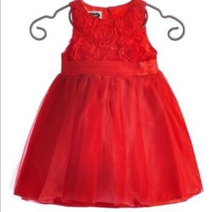 MUD PIE RED ROSETTE PARTY DRESS 2T